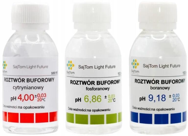 Bufory roztwory kalibracji sondy pH zestaw 4 6,86 9,18